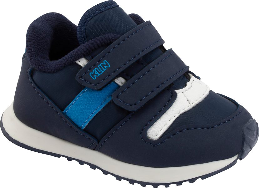 Tenis Klin Baby Walk Azul Marino Blanco