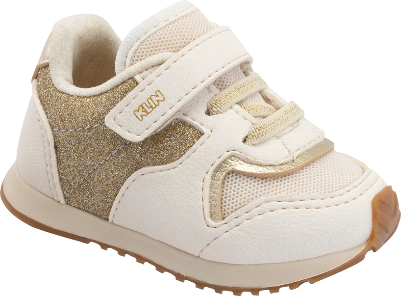 Tenis Klin Baby Walk Off White Dorado